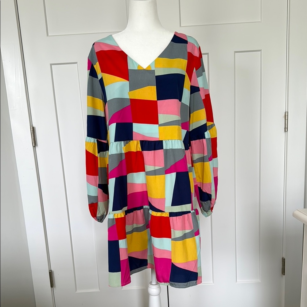 Colorful Geometric Pattern Dress